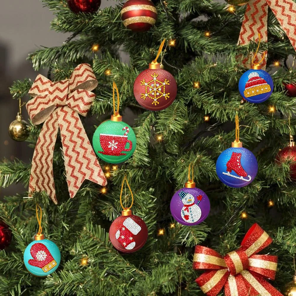 Christmas Diamond Art Tree Ornaments 10pcs DIY Christmas Ball DIY