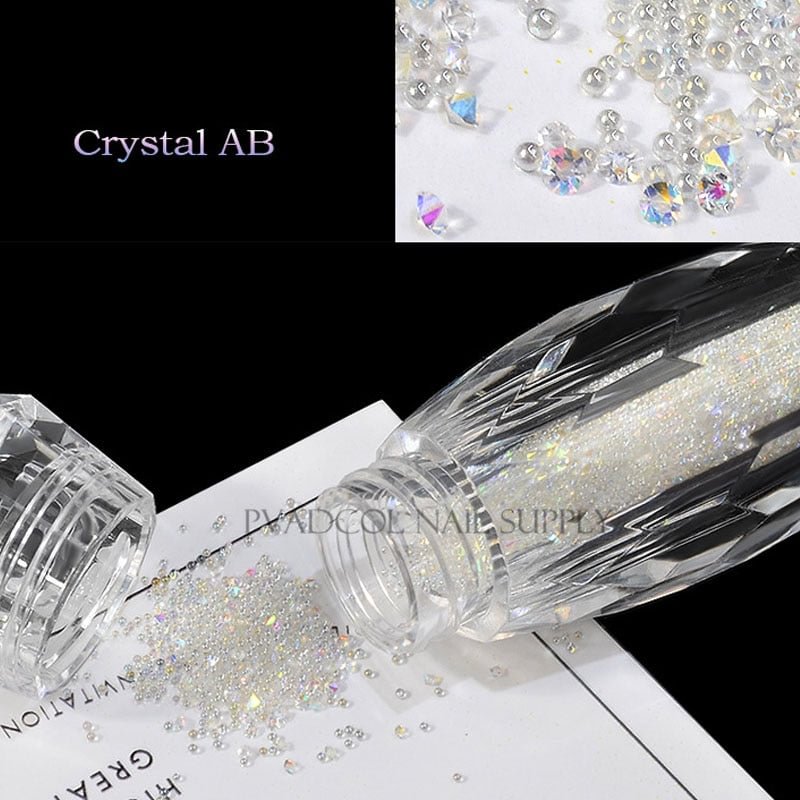 Glass Crystals Pixie Nail Art Rhinestone Micro Caviar Beads Manicure Decoration 3D Nails Mini Rhinestones