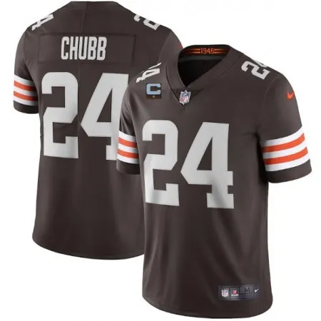 Men's Cleveland Browns #24 Nick Chubb 2022 Brown With 1-star C Patch Vapor Untouchable Limited Stitched Jersey