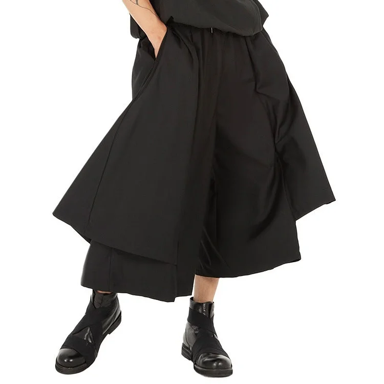 Original Design Dark Style Loose Cropped Casual Wide-leg Pants-dark style-men's clothing-halloween