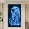 Blue Glowing Lion-11CT Stamped Cross Stitch 40*70cm(Big Size) tapestrymarket