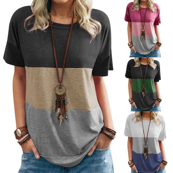 Women Casual Short Sleeve O-Neck Loose Tshirt Summer Tee Tops Plus Size XS-5XL - Shop Trendy Women's Fashion | TeeYours