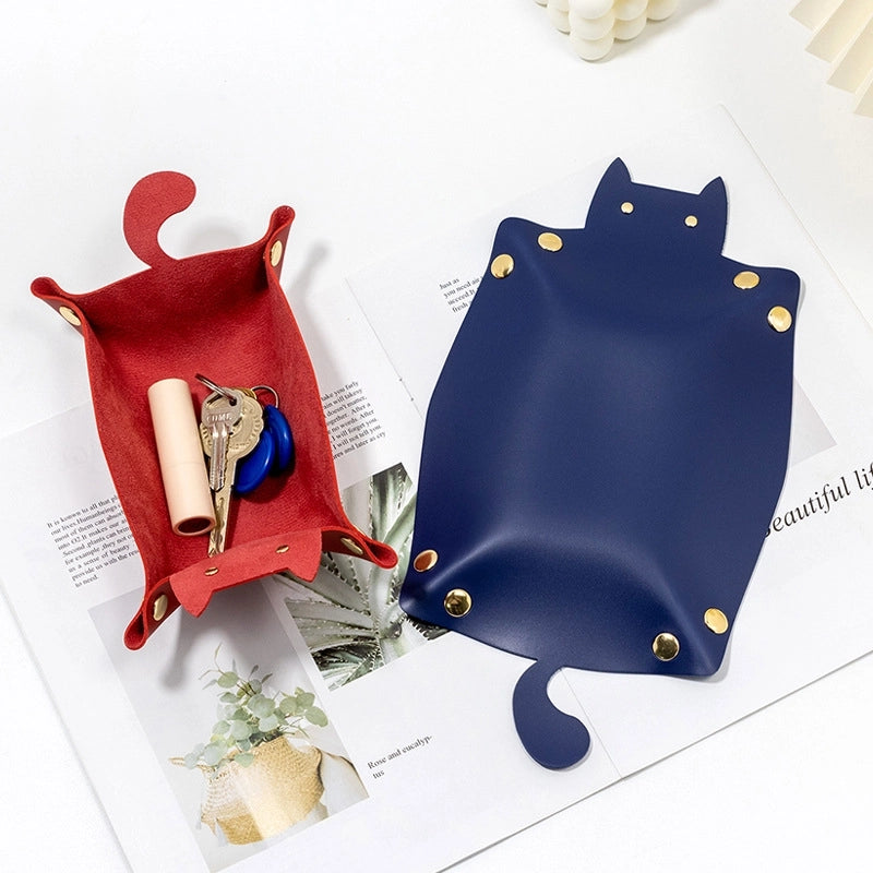 Cute Solid Color Pu Leather Key Storage Box