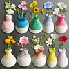 3D Resin Vase Fridge Magnet DIY Mini Floral Vase Fridge Stickers for Home Decor