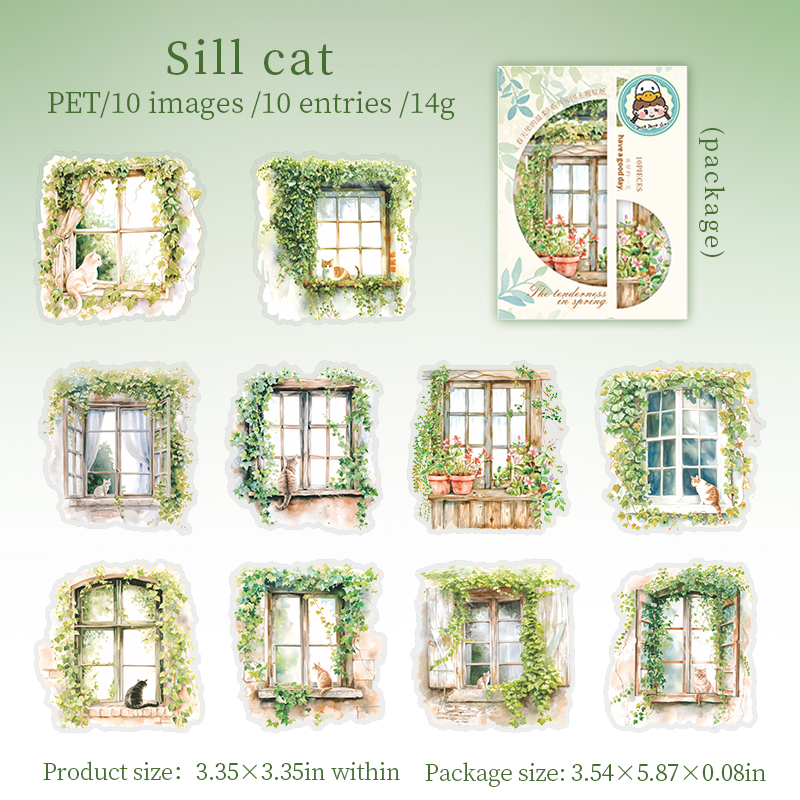 PET Sticker - The Tenderness of Spring Series Vintage Garden Plant Flower Landscape 