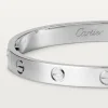 Cartier 18k White Gold Love Bangle Bracelet Size 17