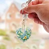 6Pcs acrylique coeur fleur double face-bricolage porte-clés
