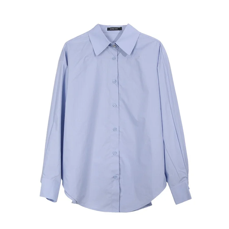 Minimalist Blue Cotton Shirt