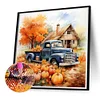Diamond Painting -DIY Full Round Drill Autumn Pumpkin Classic Car(40x40cm)