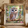 Blumen-Eule, speziell geformte 5D-DIY-Teilbohrer-Diamant-Kunstset f&uuml;r Erwachsene, Anf&auml;nger, Wohnaccessoire, Diamanten, Gem&auml;lde, Edelsteinkunst, 30x30c