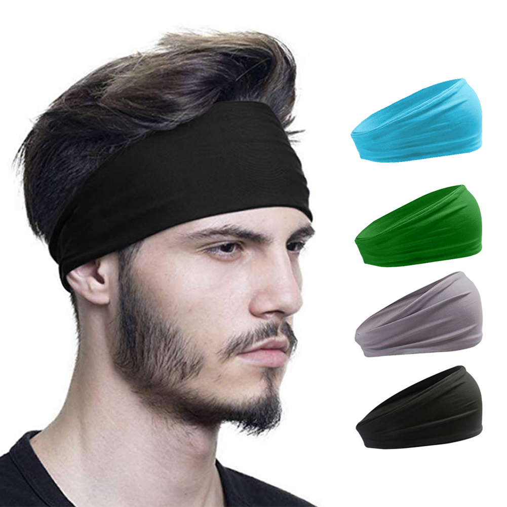 

4pcs Sports Sweatband for Men Elastic Sweat Running Cycling Yoga Hair Bands, 501 Original