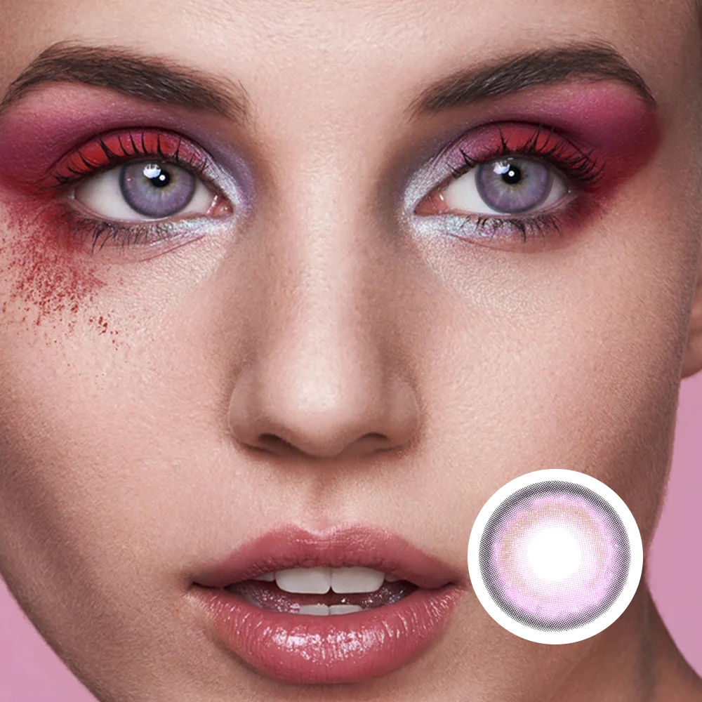 NEBULALENS Grape Popsicle Yearly Prescription Colored Contact Lenses NEBULALENS