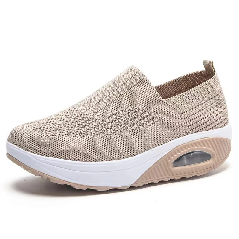 Yyvonne Rocking New Women's Shoes Thick-Soled Air Cushion Lazy Casual Sports Comfortable Shoes Breathable Soft-Soled Women's Shoes