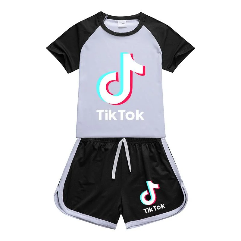 Buzzdaisy Kids TikTok T-Shirt Shorts Sets Tracksuit Sportswear Outfits