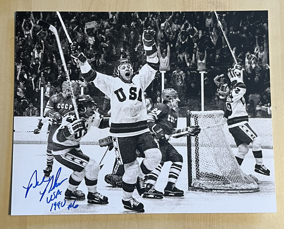 BILL BAKER HAND SIGNED 8x10 Photo Poster painting USA OLYMPICS HOCKEY AUTOGRAPH MIRACLE COA