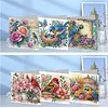 6Pcs Diamond Painting Flowers and Birds Greeting Card with Envelopes for Beginner Adult Holiday Gifts
