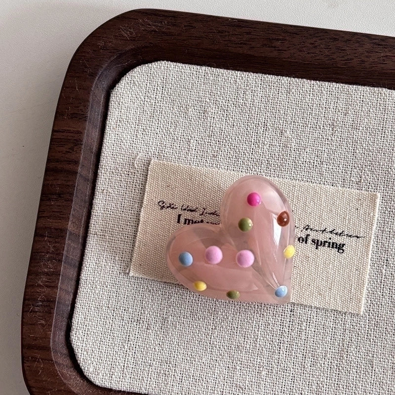 Love Color Oil Dropping Wave Dot Hairpin Dot Side Clip Cute Side Bangs Clip Broken Hairpin Hair Accessories