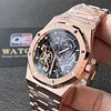 Audemars Piguet Royal Oak 15407OR.oo.1220OR.01 Skeleton Grey Openworked Dial 41Mm Rose gold Super Clone