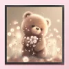 >SALE<Full Embroidery Eco-cotton Thread 11CT Printed Bear Cross Stitch Kit 40x40cm
