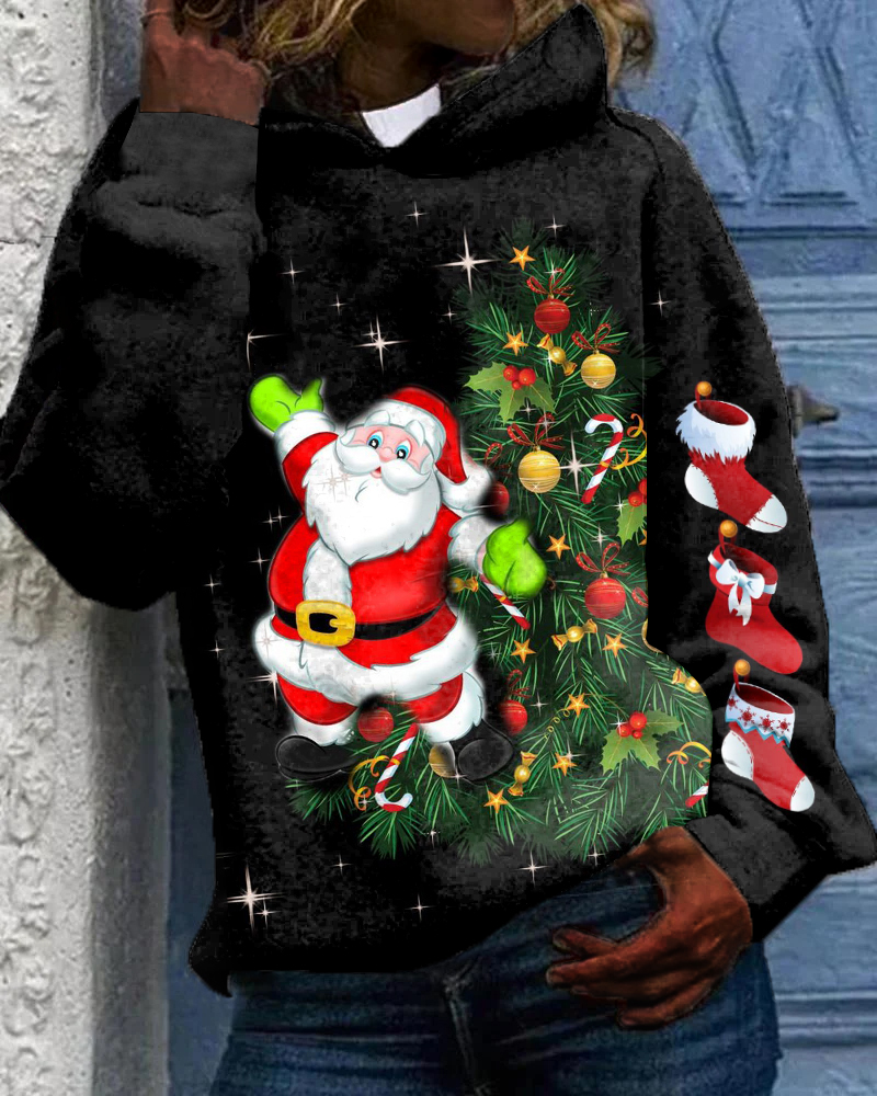Happy Santa Claus Long-sleeved Hoodie