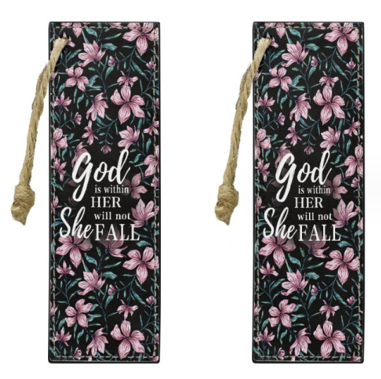 God Is Within Her Leather Bookmark