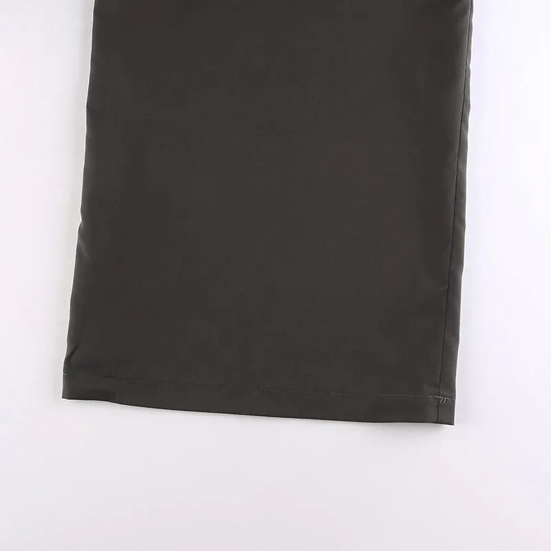 Brownm Y2K Crossover Pleated Pants