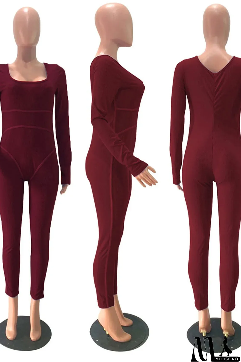 MidiSono - purple Street Pit Article Fabrics O Neck Jumpsuits