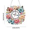 Acrylic Special Shape Peony Butterfly 5D Diamond Painting Wreath Clock