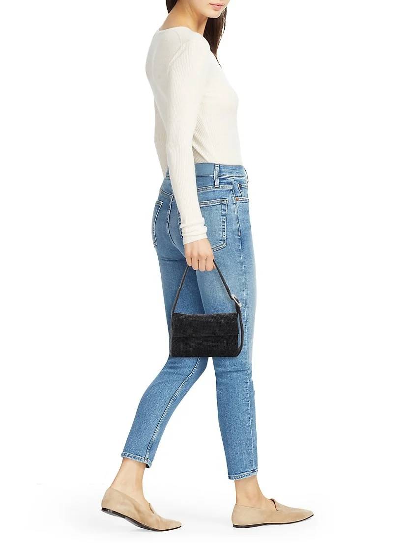 Benedetta Bruzziches Vitty Mignon Rhinestone Mesh Top Handle Bag