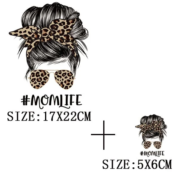 Mom&Baby Thermal Sticker On T-shirt DIY Washable Patch On Clothes Fashion Design Iron On Transfer For Hoodies Bag Decor Applique