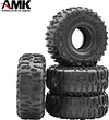 AMK 4pcs RC Tires 1.9inch RC Rubber Tyre Set Wheel Tires 120X50MM for 1/10 RC Crawler T-raxxas TRX4 TRX6 A-xial SCX10 AXI03007 90046 BRX10 Wheel