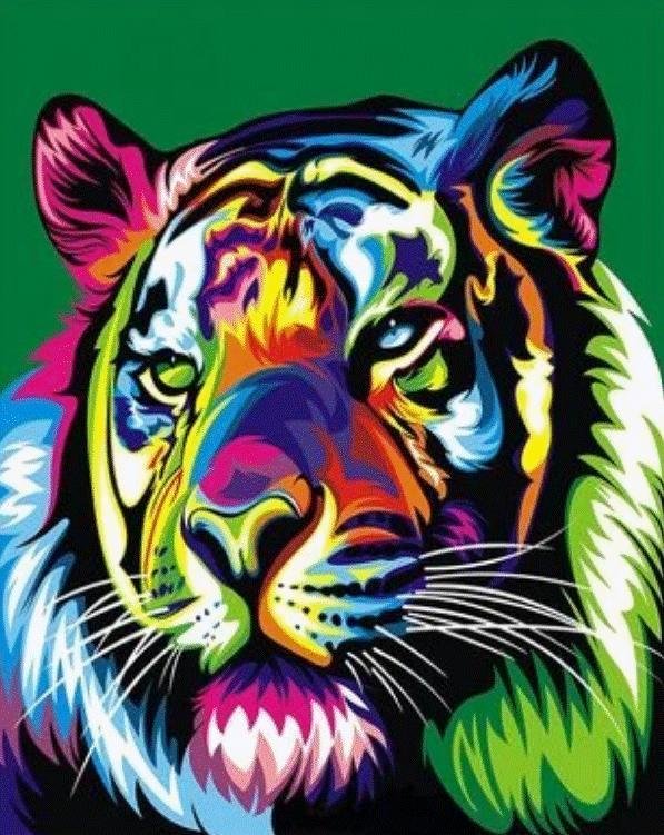 Animal Tiger Paint By Numbers Kits UK For Adult HQD1233