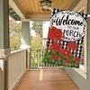 DIY Diamong Painting Double Sided Drills Garden Flags Outdoor Decor Holiday Garden Decorations Kit(Welcome Porch)