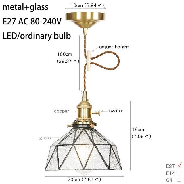 11 Style Minimalist Design Glass Pendant Lamp LED Interior Lamp Bedroom Bedside Living Room Dining Room Corridor Pendant Lights