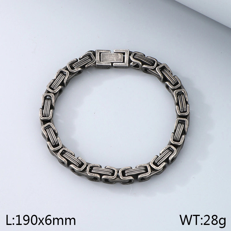 Jewelry Vintage Style Geometric Solid Color 304 Stainless Steel Bracelets Necklace