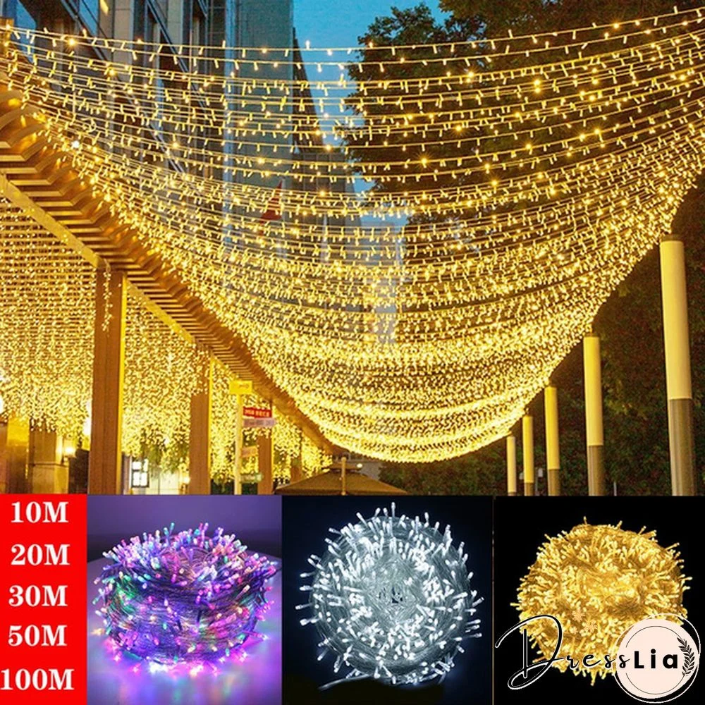 Fairy Lights 10M-100M Led String Garland Christmas Light Waterproof For Tree Home Garden Wedding Party Outdoor Indoor Decor