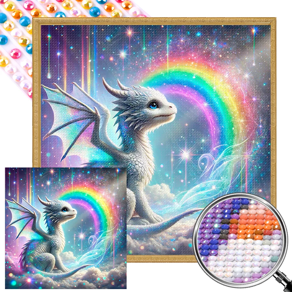 Full Round Partial AB Diamond Painting - Rainbow Dragon(Canvas|45*45cm)