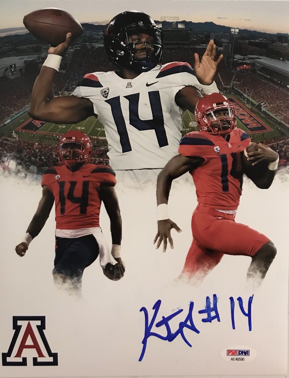 Khalil Tate Signed Autographed Arizona Wildcat 8x10 Photo Poster painting Highlight Reel Psa/Dna