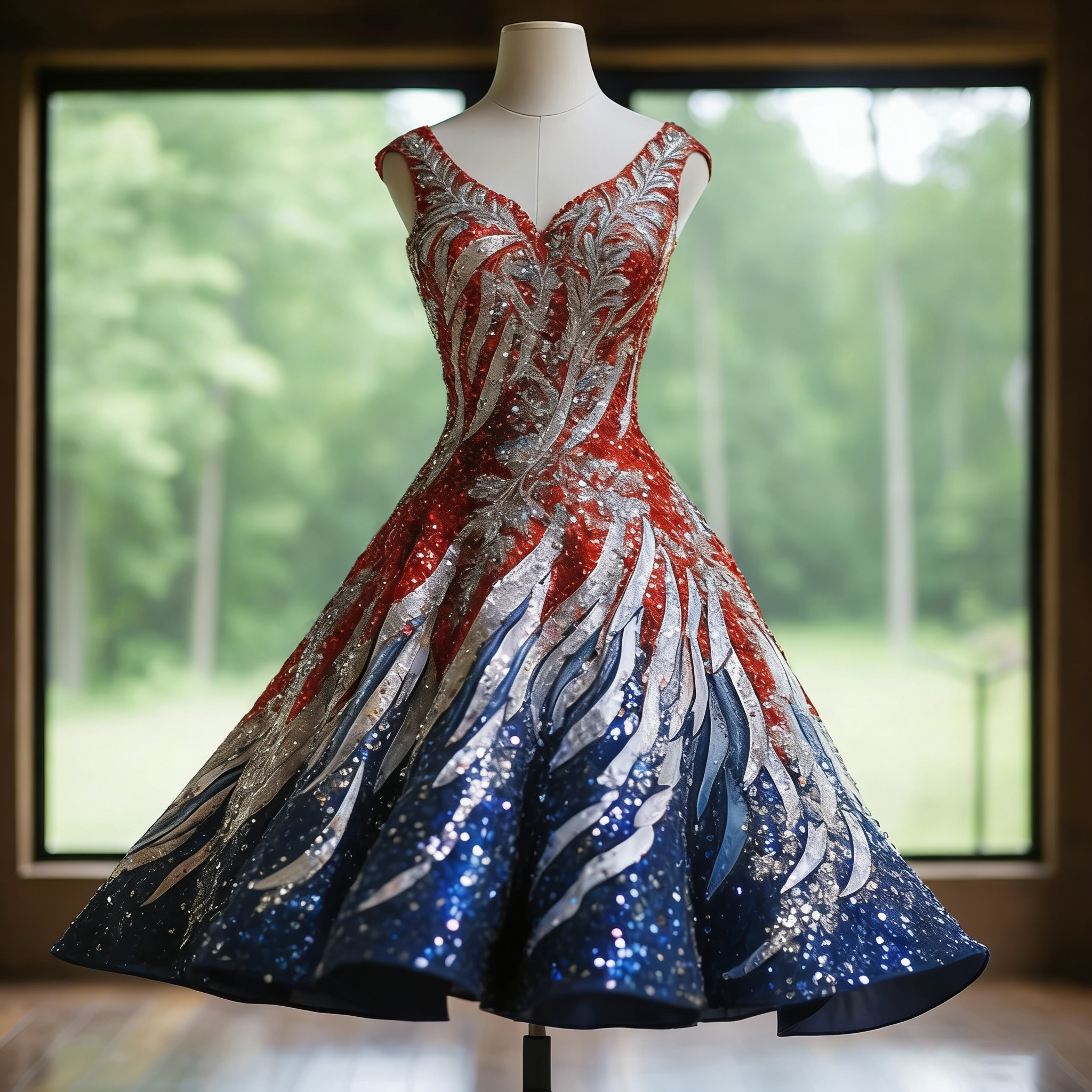 Women's Sequin Art Print Casual Dress wearshes