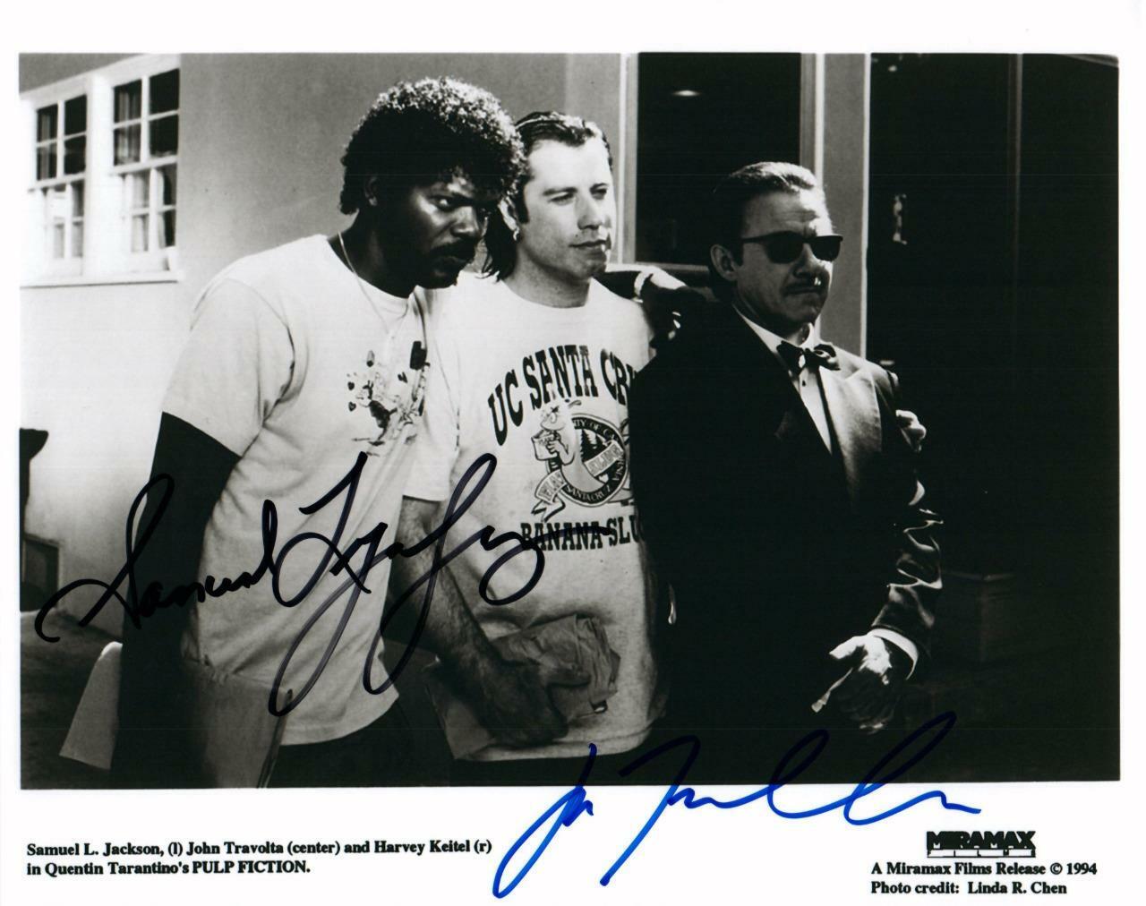 John Travolta Samuel L Jackson autographed 8x10 Picture Photo Poster painting signed Pic COA