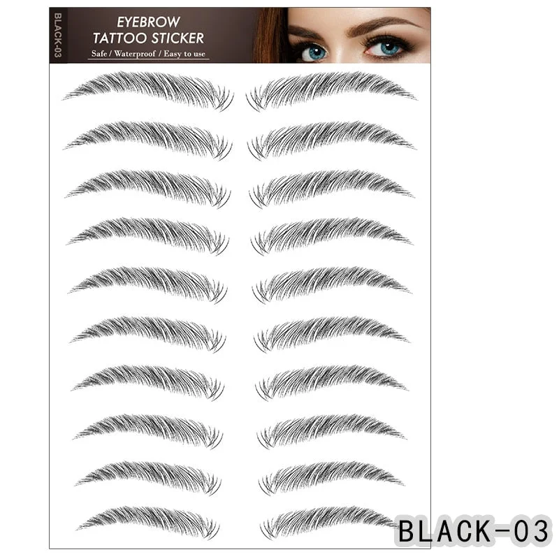 6D Eyebrows Sticker Water Transfer Hair-like Eye Brow Tattoo Stickers Long Lasting False Eyebrow Enhancers Eye Brow Cosmetics Br