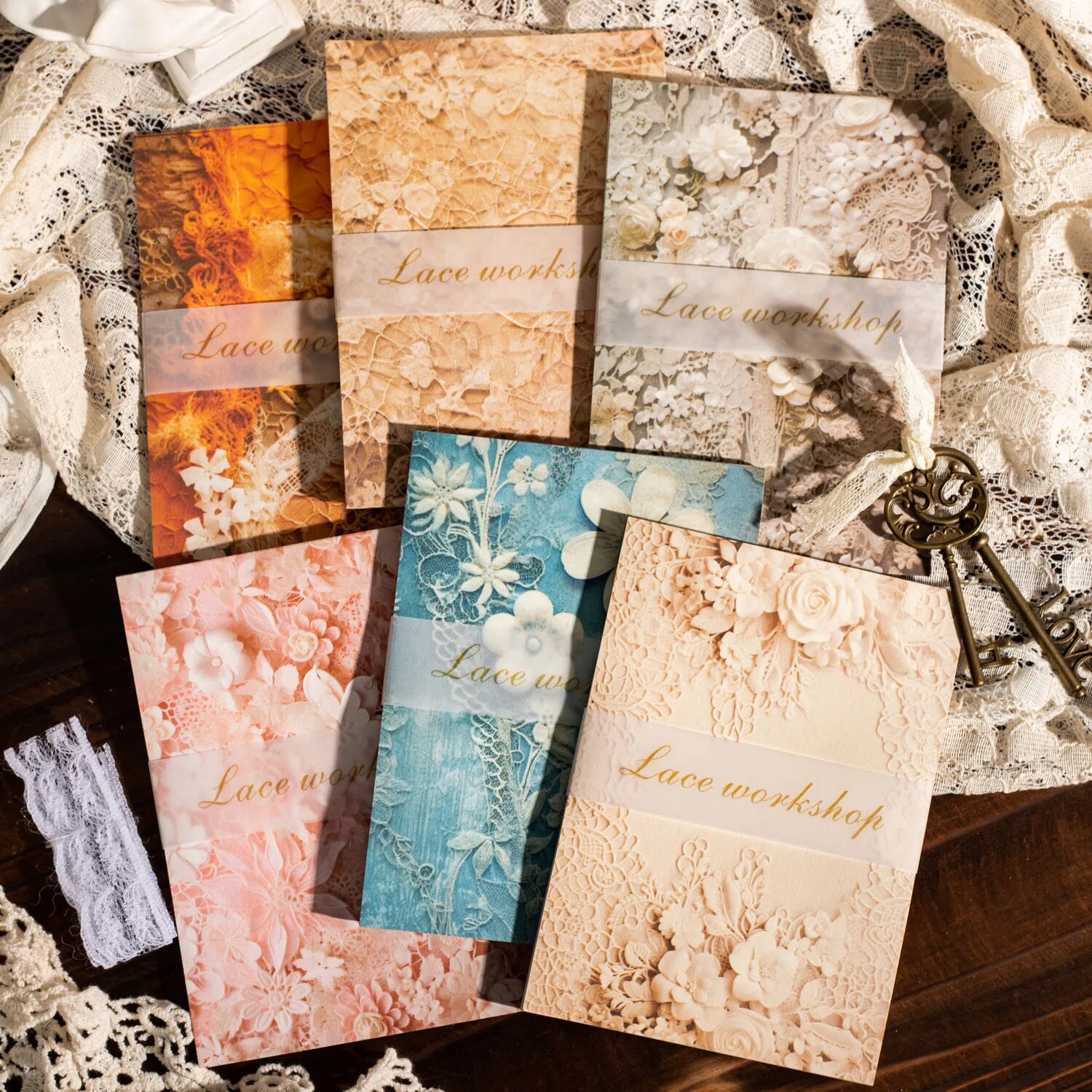 Journalsay 30 Sheets Lace Workshop Series Vintage Lace Material Paper