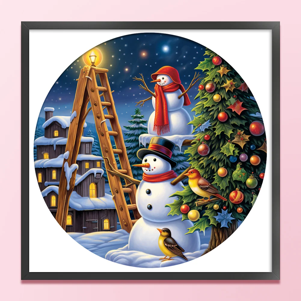 DIY Stamped Cross Stitch 11CT Full Embroidery 40*40cm - Christmas Snowman