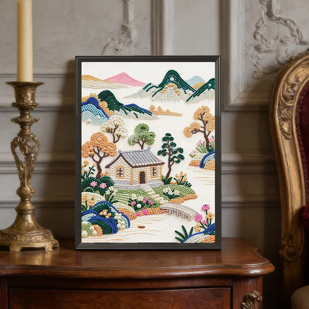 Diamond Painting - Partial Special Shaped Drill - Mountain Cottage(Canvas|30x40cm)