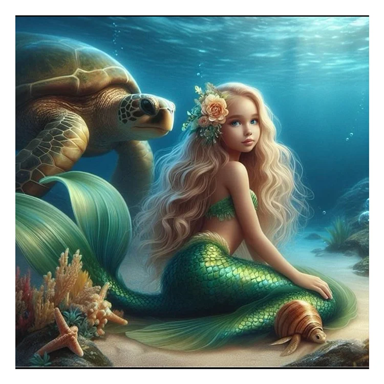Mermaid 40*40CM (Canvas) Full Round Drill Diamond Painting gbfke