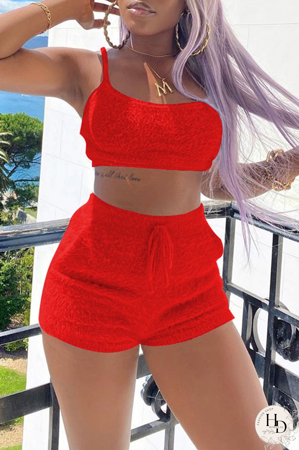 Black Sexy Casual Solid Backless Spaghetti Strap Sleeveless Two Pieces