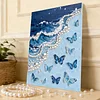 (30x40cm)DIY Pearl Painting Framed Seaside Butterfly Handmade Pearl Material Art Kit Living Room Decor