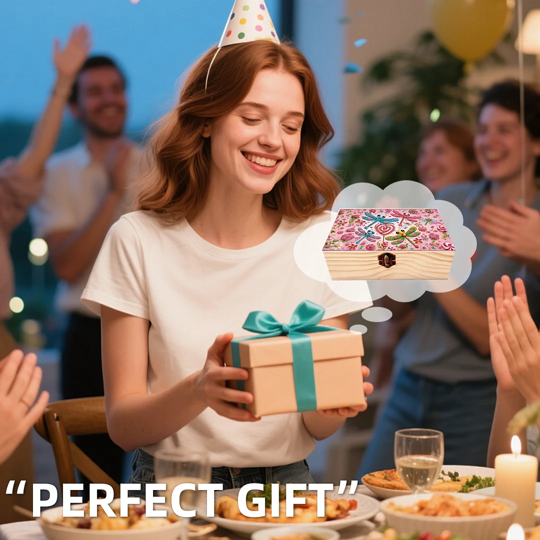 1Pc DIY Diamond Painting Wooden Storage Box Jewelry Box Kits (MZH033)