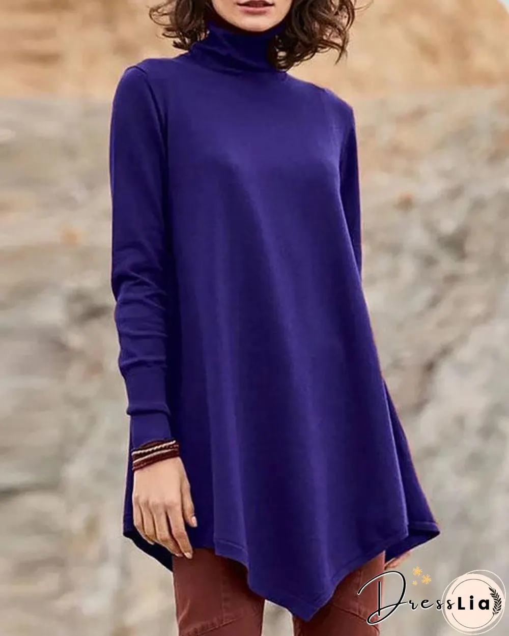 Long Sleeve Casual Turtleneck Plus Size Sweatshirts