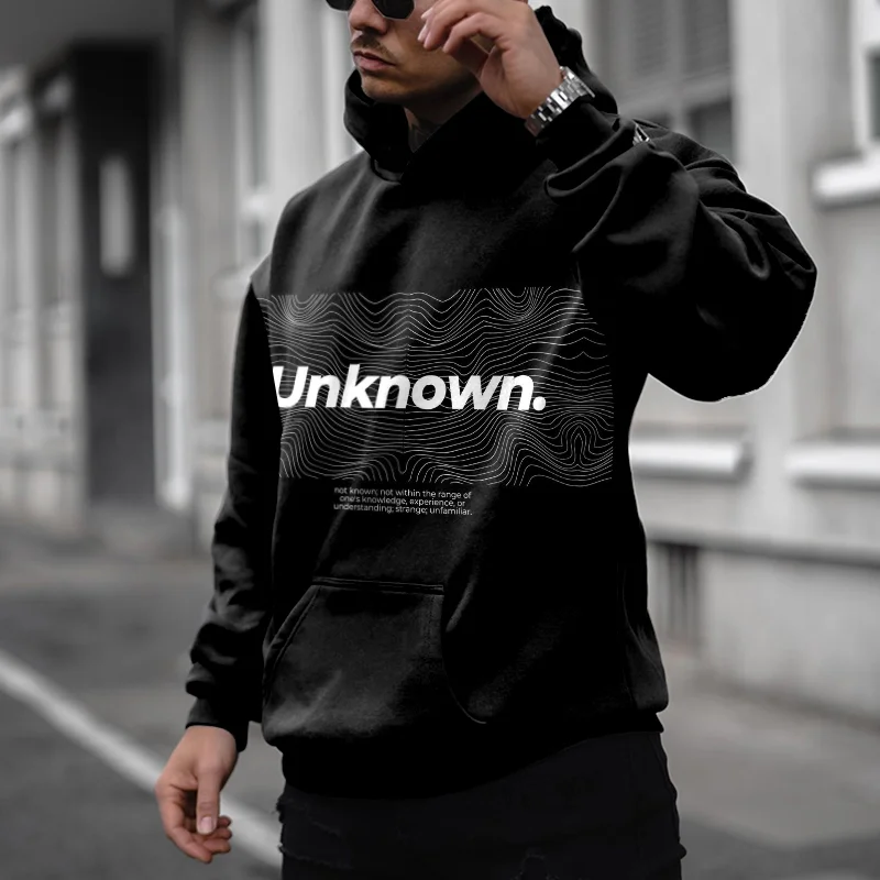Abstract Line Unknown Print Hoodie